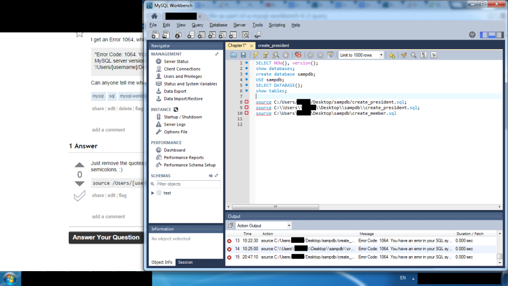 screenshot of SQL queries running in MySQL Workbench-Red9SysTech